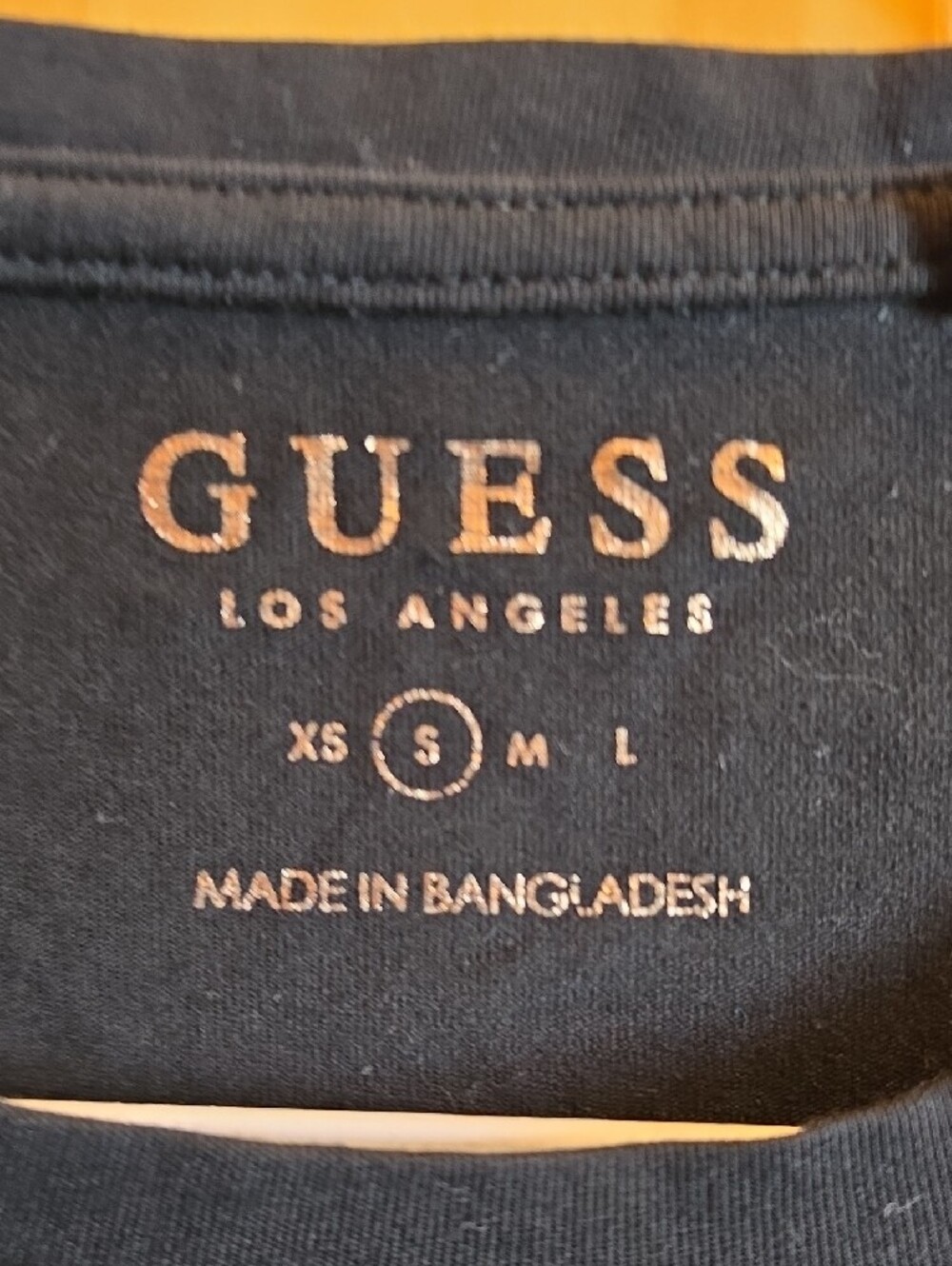 GUESS Black Short-Sleeve Logo Tee with Sequin Script - Picture 3 of 4